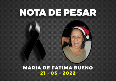 Nota de pesar pelo falecimento de Maria de Fatima Bueno.